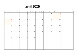 calendrier avril 2026 08