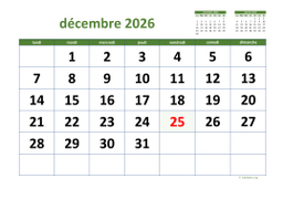 calendrier décembre 2026 03