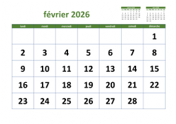 calendrier février 2026 03