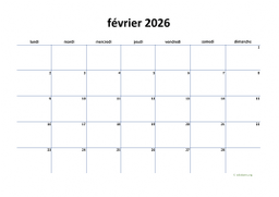 calendrier février 2026 04