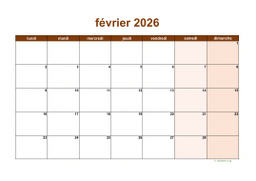 calendrier février 2026 06