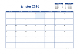 calendrier janvier 2026 02