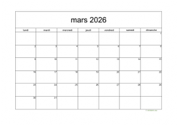 calendrier mars 2026 05