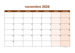 calendrier novembre 2026 06