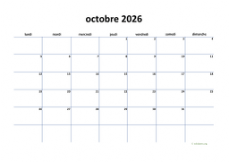 calendrier octobre 2026 04