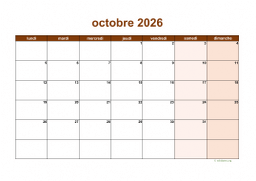 calendrier octobre 2026 06