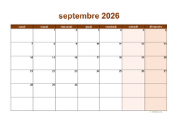 calendrier septembre 2026 06