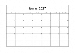 calendrier février 2027 05