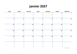 calendrier janvier 2027 04