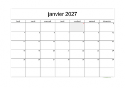 calendrier janvier 2027 05