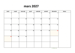 calendrier mars 2027 08