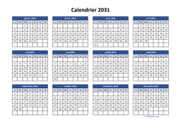 calendrier annuel 2031 04