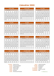 calendrier annuel 2033 07