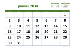 calendrier mensuel 2034 03