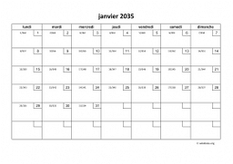 calendrier mensuel 2035 01