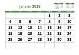 calendrier mensuel 2038 03