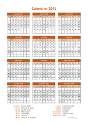 calendrier annuel 2041 07