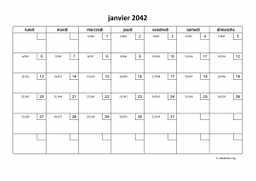 calendrier mensuel 2042 01