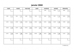 calendrier mensuel 2044 01