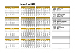 calendrier annuel 2045 03