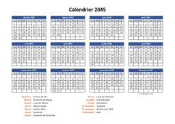 calendrier annuel 2045 05