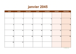 calendrier mensuel 2045 06