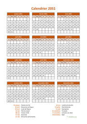 calendrier annuel 2051 07