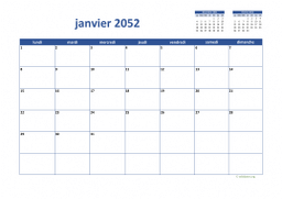 calendrier mensuel 2052 02