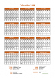 calendrier annuel 2054 07