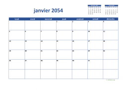 calendrier mensuel 2054 02