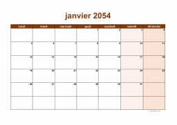 calendrier mensuel 2054 06