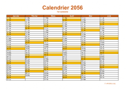 calendrier annuel 2056 09