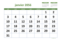 calendrier mensuel 2056 03