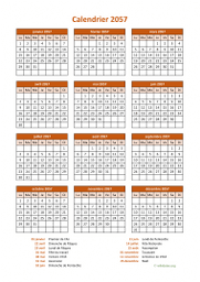 calendrier annuel 2057 07