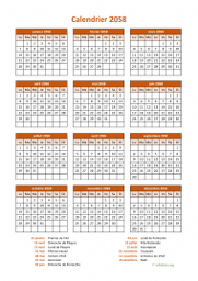 calendrier annuel 2058 07