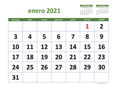 calendario enero 2021 03