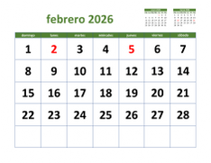 calendario febrero 2026 03