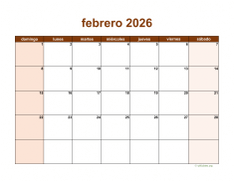 calendario febrero 2026 06