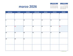 calendario marzo 2026 02