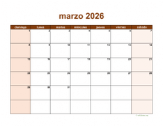 calendario marzo 2026 06