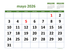 calendario mayo 2026 03