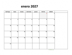 calendario enero 2027 08