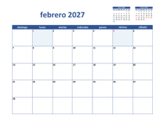 calendario febrero 2027 02