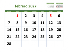 calendario febrero 2027 03