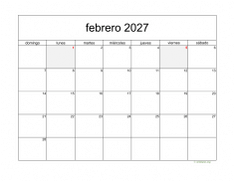 calendario febrero 2027 05