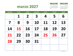 calendario marzo 2027 03