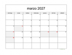 calendario marzo 2027 05