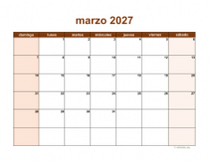 calendario marzo 2027 06