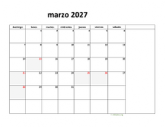 calendario marzo 2027 08