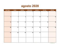 calendario agosto 2028 06